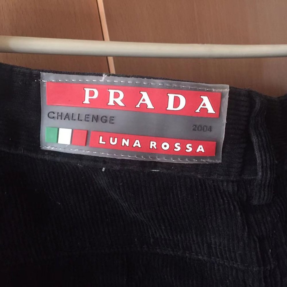 Prada Luna Rossa 5/pocket velvet denim